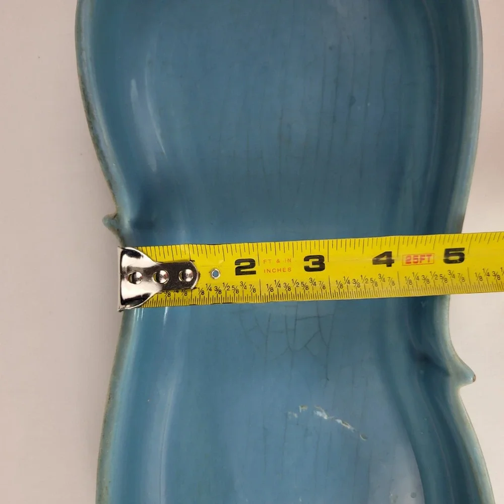 Vintage Royal Haeger USA Blue Drip Glaze Ceramic Dish Tray 13.5in